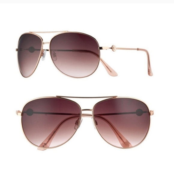 LC Lauren Conrad Accessories - LC Lauren Conrad Gold & Carmel Aviator Sunglasses